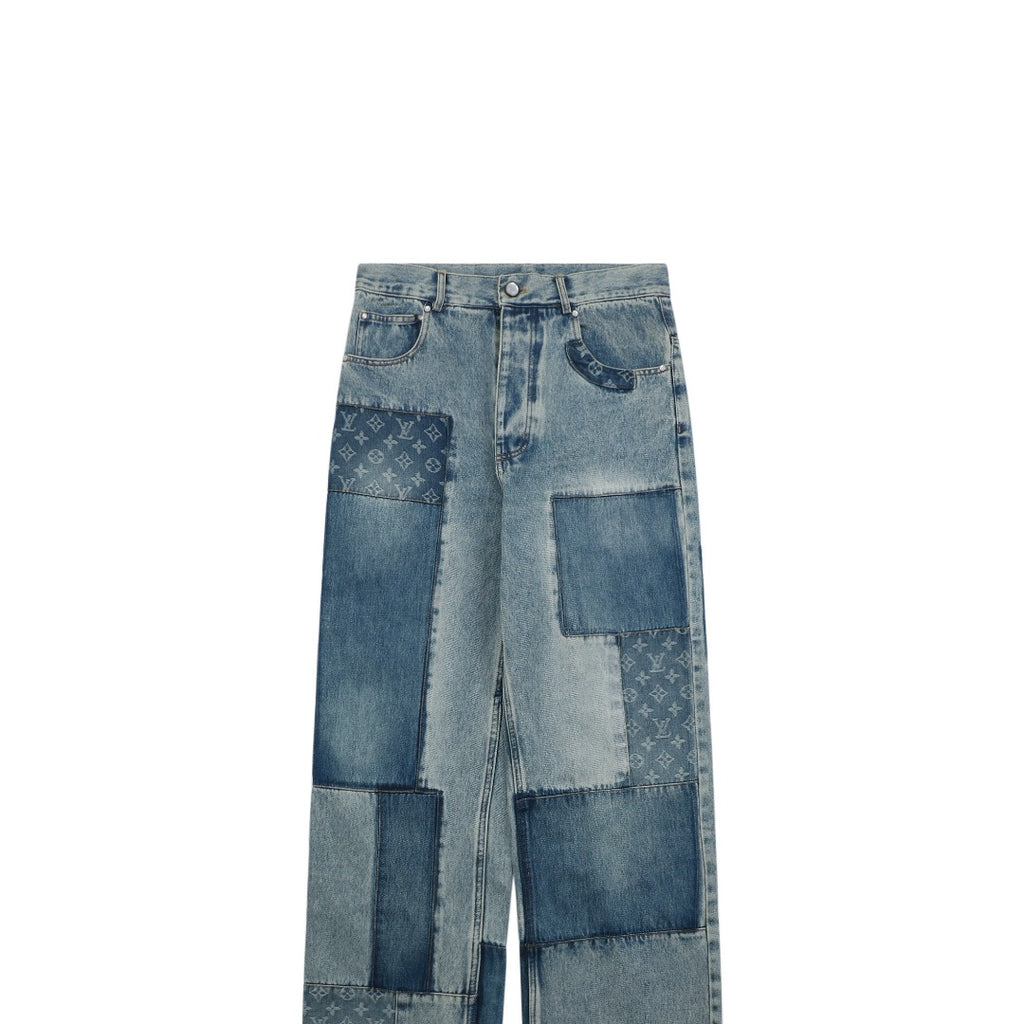 Louis Vuitton Patchwork Denim Jeans - Washed Blue