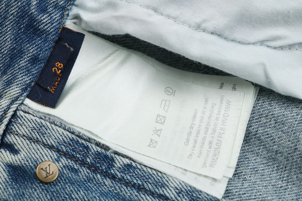 Louis Vuitton Patchwork Denim Jeans - Washed Blue
