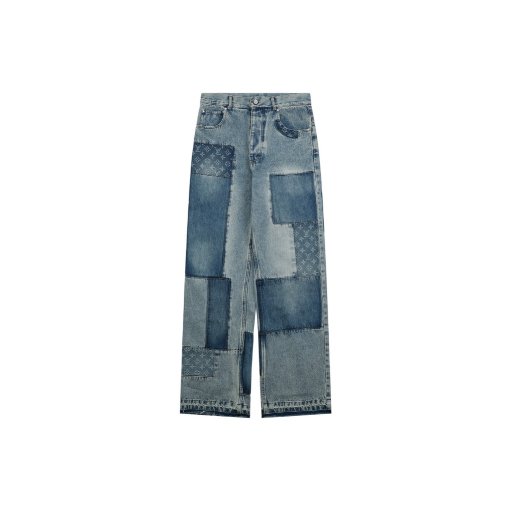 Louis Vuitton Patchwork Denim Jeans - Washed Blue
