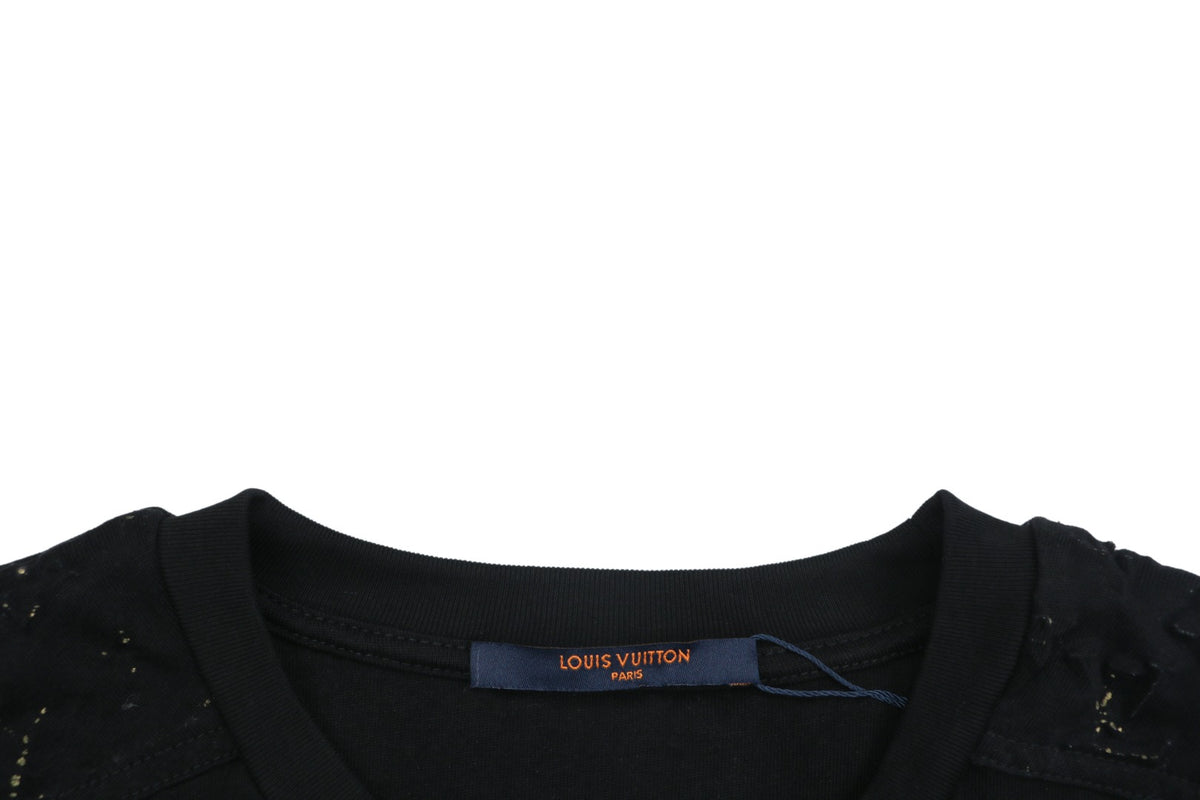 Louis Vuitton Ink-Splatter Embossed Monogram T-Shirt - Black