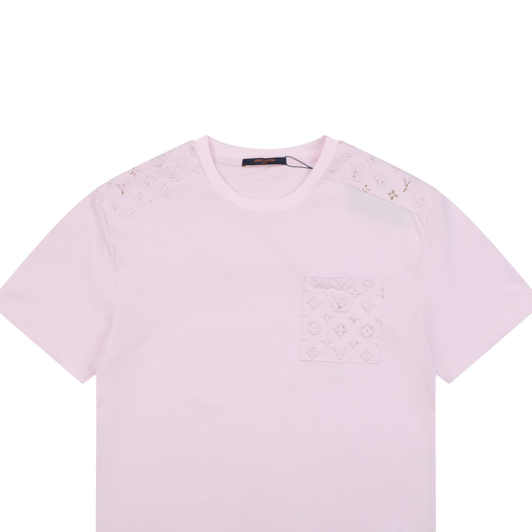 Louis Vuitton Ink-Splatter Embossed Monogram T-Shirt - Light Pink