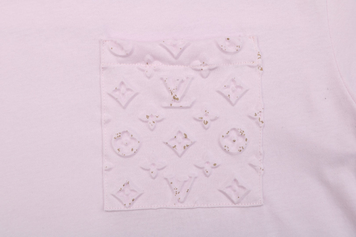 Louis Vuitton Ink-Splatter Embossed Monogram T-Shirt - Light Pink