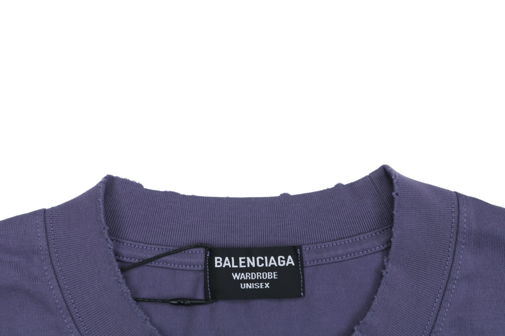 Balenciaga Smoke Ring Logo Long-Sleeve T-Shirt - Purple