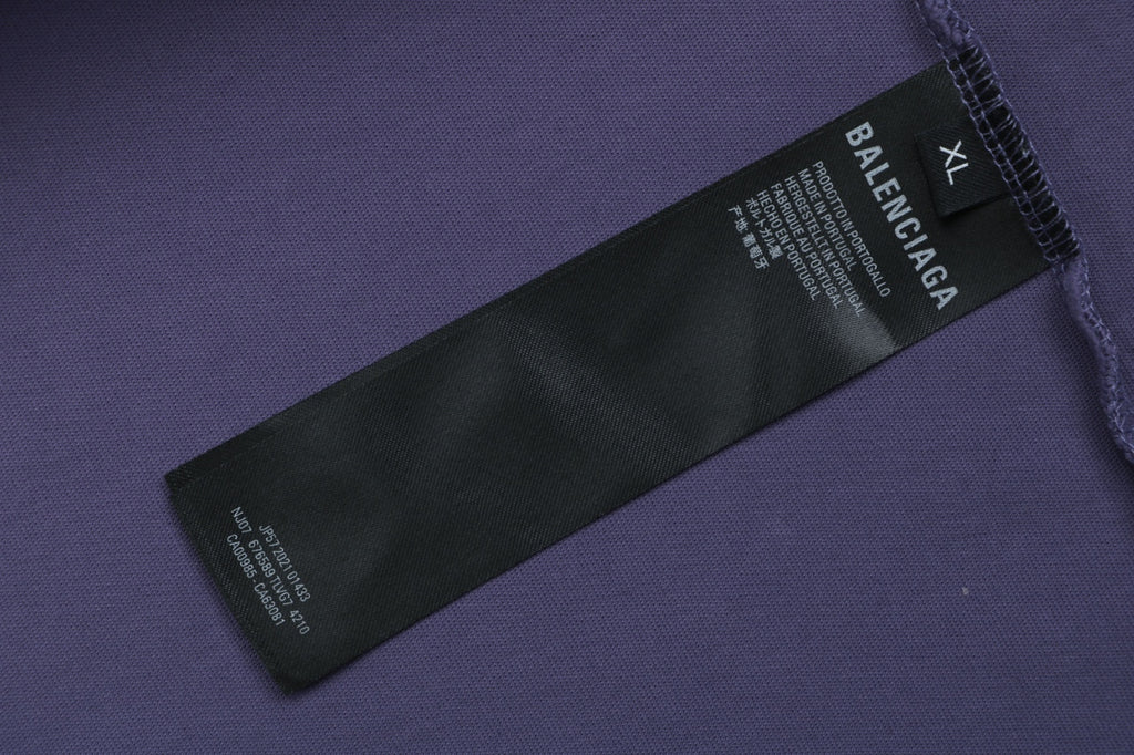 Balenciaga Smoke Ring Logo Long-Sleeve T-Shirt - Purple