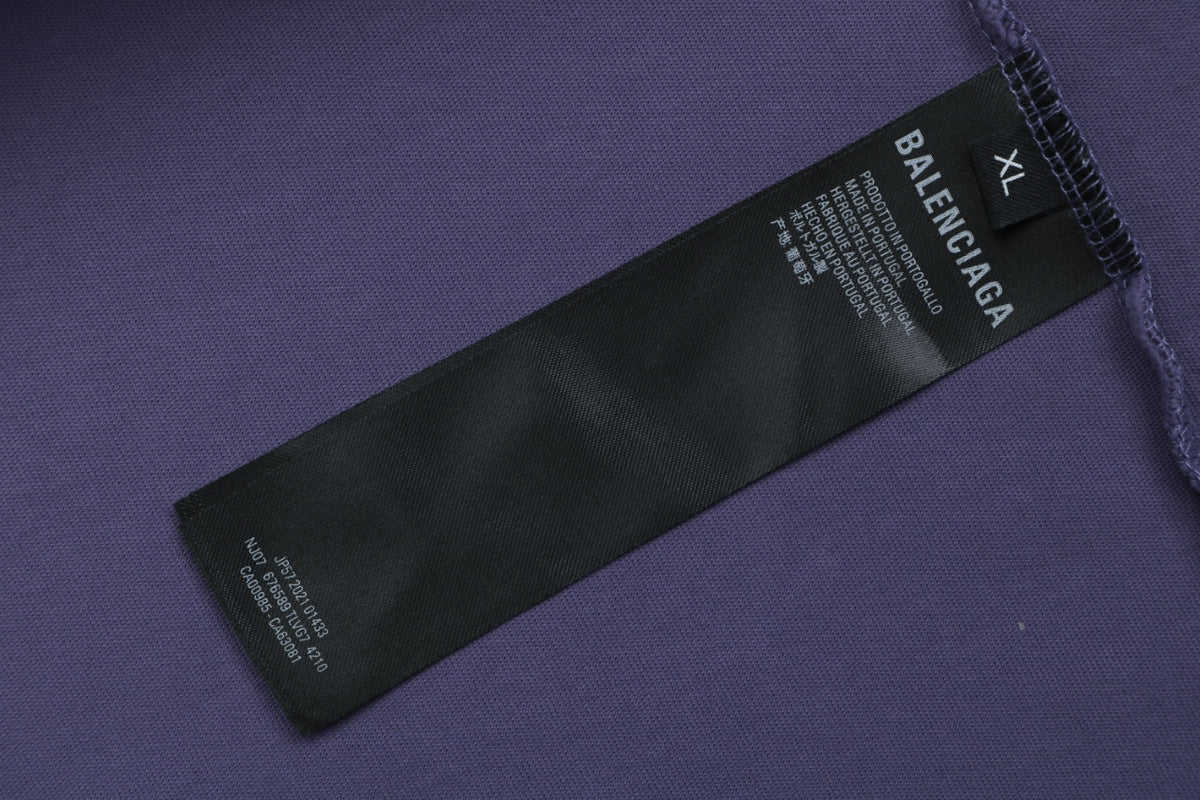 Balenciaga Smoke Ring Logo Long-Sleeve T-Shirt - Purple